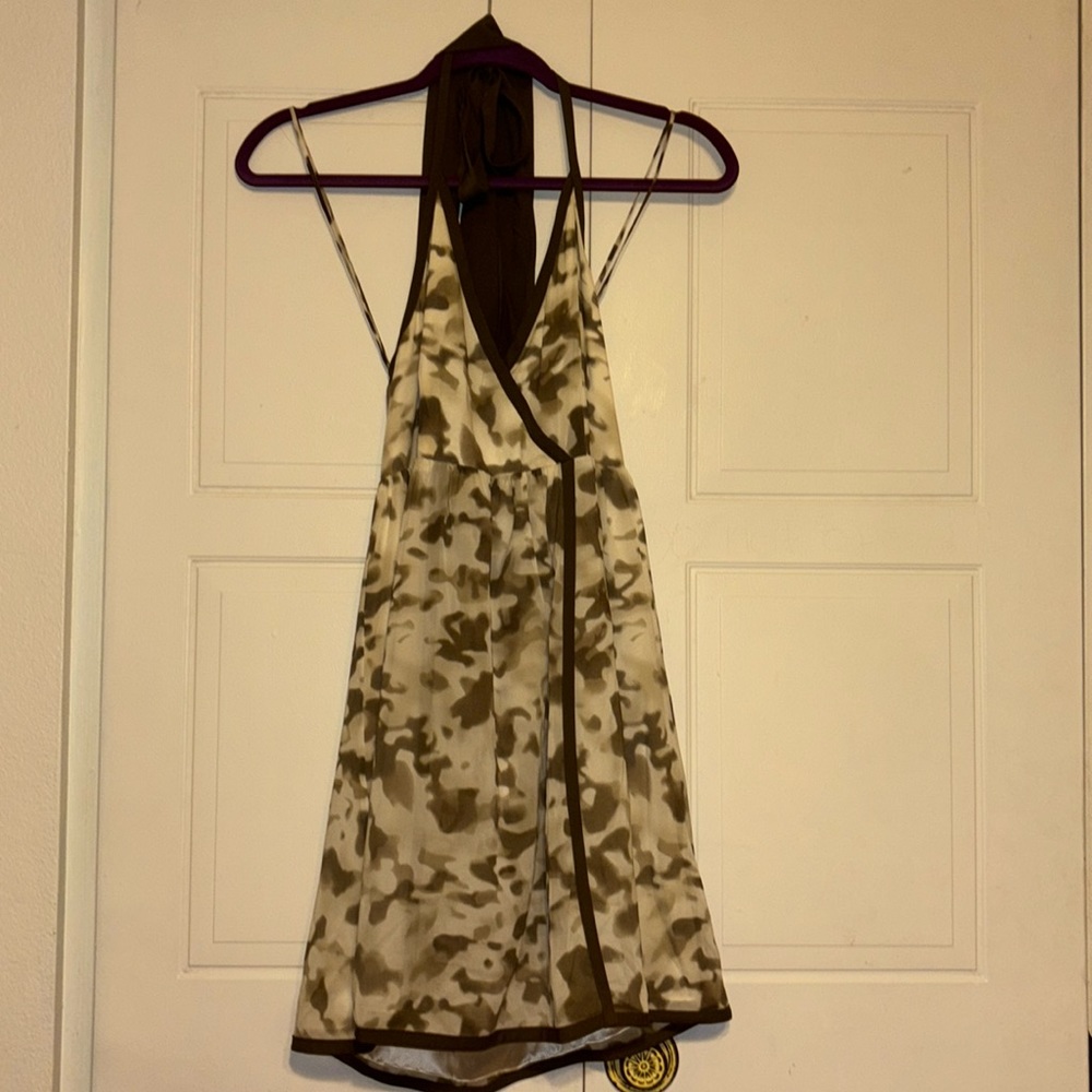 Alice & Olivia Camo Halter Mini Dress